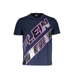 Plein Sport Blue Cotton Men T-Shirt - T-Shirts