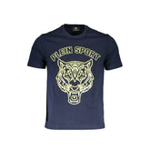 Plein Sport Blue Cotton Men T-Shirt - XL - T-Shirts