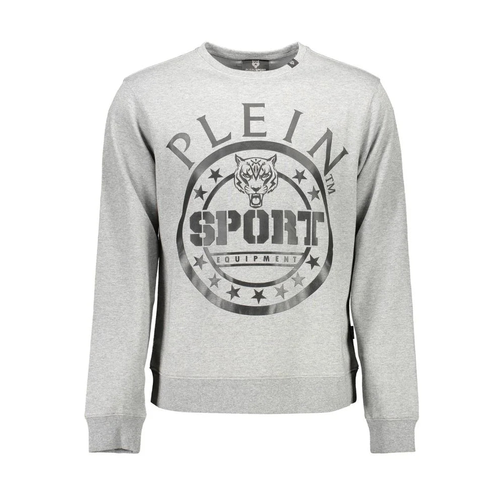 Plein Sport Gray Cotton Mens Sweater - Sweatshirts