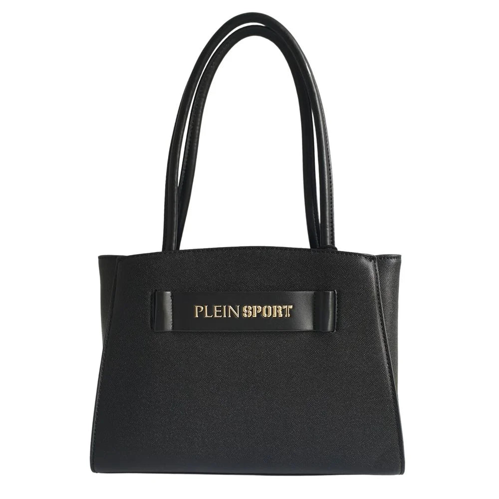 Plein Sport Sleek Black Three-Compartment Tote Bag - Shopper Bags