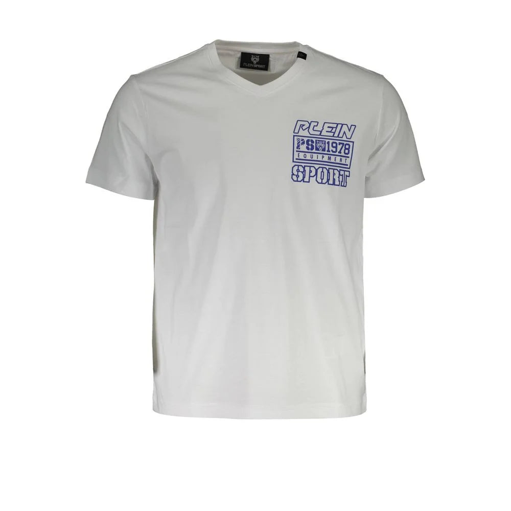 Plein Sport White Cotton Men T-Shirt - T-Shirts