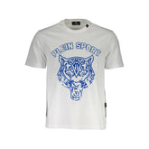 Plein Sport White Cotton Men T-Shirt - T-Shirts