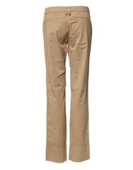 PLEIN SUD Beige Straight Cotton Stretch Chino Pants
