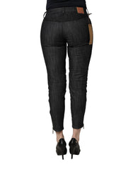 PLEIN SUD Black Cotton Mid Waist Skinny Denim Jeans - W30