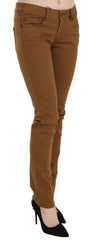 PLEIN SUD Brown Cotton Mid Waist Skinny Slim Fit Denim Jeans - W27 - Jeans