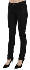 PLEIN SUD Cotton Black Mid Waist Skinny Denim Jeans
