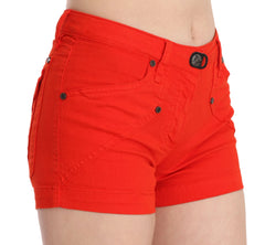 PLEIN SUD Orange Mid Waist Cotton Denim Mini - IT36 | XS - Short Trousers