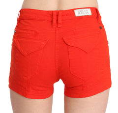 PLEIN SUD Orange Mid Waist Cotton Denim Mini - IT36 | XS - Short Trousers