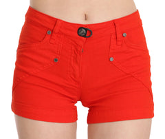 PLEIN SUD Orange Mid Waist Cotton Denim Mini - IT36 | XS - Short Trousers