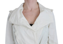 PLEIN SUD White Trench Coat Jacket - IT42 | S - Trench Coats