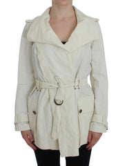 PLEIN SUD White Trench Coat Jacket - IT42 | S - Trench Coats