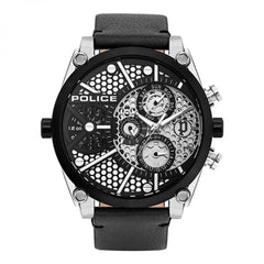 Police Black Leather Watch