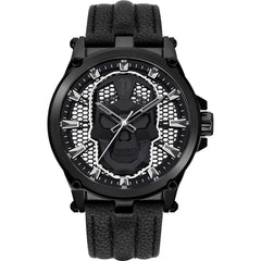 Police Black Leather Watch - Watches