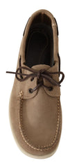 Pollini Beige Suede Low Top Mocassin Loafers Casual Men Shoes - EU39/US6 - Flats