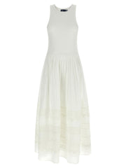 Polo Ralph Lauren White Cotton Midi Dress - XS