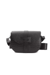 Pompei Donatella Black Leather Women Crossbody Bag - Cross Body Bags