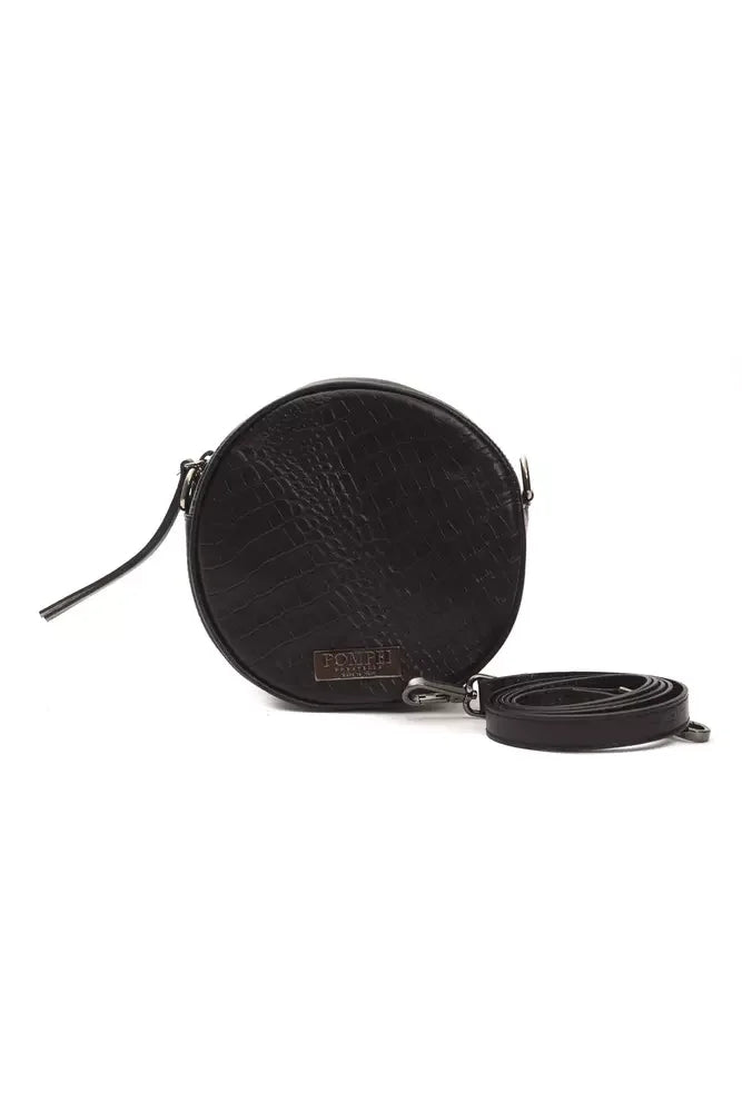 Pompei Donatella Black Leather Women Crossbody Bag - Cross Body Bags