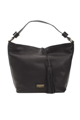 Pompei Donatella Black Leather Women Shoulder Bag - Shoulder Bags