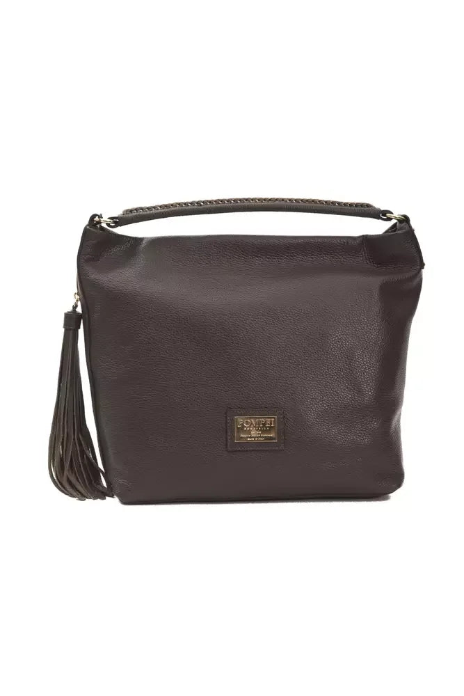 Pompei Donatella Brown Leather Women Shoulder Bag - Shoulder Bags