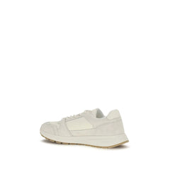 Prada Beige Calf Leather Bos Taurus Athletic Sneakers