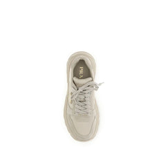Prada Beige Calf Leather Bos Taurus Athletic Sneakers - EU38/US8