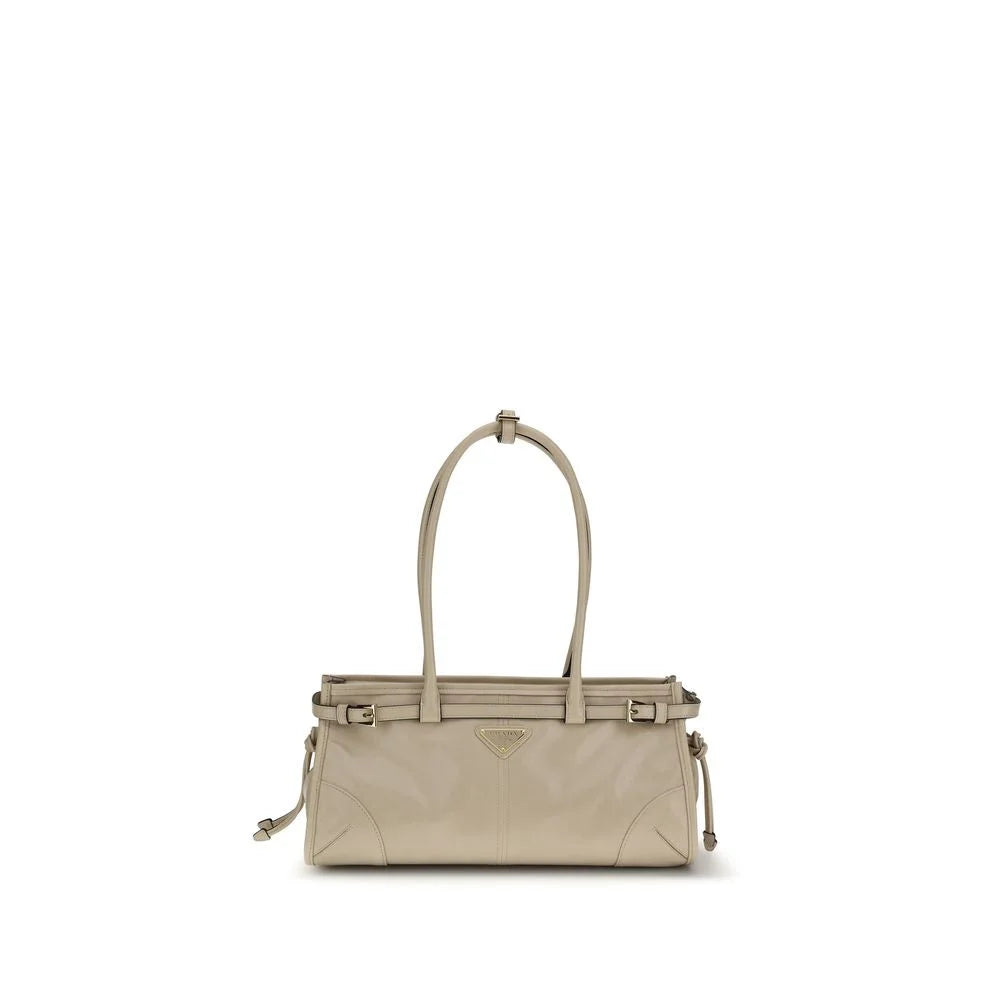 Prada Beige Calf Leather Bos Taurus Shoulder Bag
