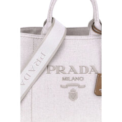 Prada Beige Cotton Shoulder Bag