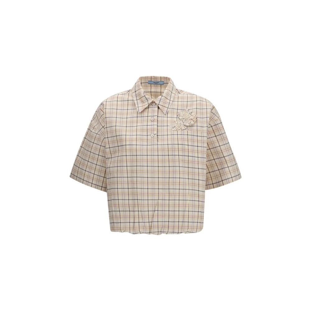 Prada Beige Fabric Pattern Shirt - IT42 | L