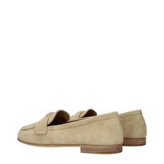 Prada Beige Leather Slip-On Loafers - EU37.5/US7.5