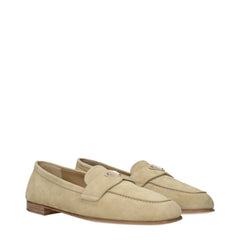 Prada Beige Leather Slip-On Loafers - EU37.5/US7.5