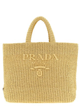 Prada Beige Raffia Tote Bag