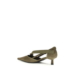 Prada Bicolor Cotton Mid Heel Pumps - EU37/US7