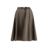 Prada Bicolor Recycled Polyester Midi Skirt - IT44 | L