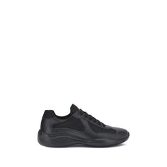 Prada Black Calf Leather Bos Taurus Athletic Sneakers - EU41/US8