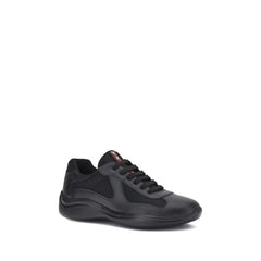 Prada Black Calf Leather Bos Taurus Athletic Sneakers - EU41/US8