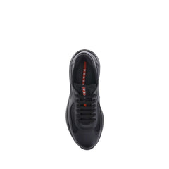 Prada Black Calf Leather Bos Taurus Athletic Sneakers - EU41/US8
