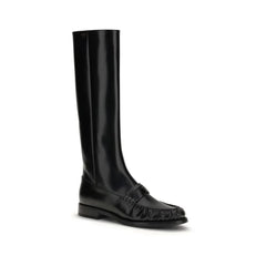 Prada Black Calf Leather Bos Taurus Boots