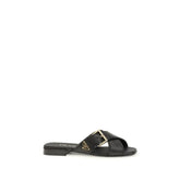 Prada Black Calf Leather Bos Taurus Flat Sandals - EU38/US8 - Sandals