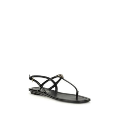 Prada Sandalias Tipo Geta de Cuero Becerro Negro Bos Taurus - Sandalias