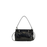 Sac à main en cuir de veau noir Prada