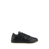 Prada Black Calf Leather Bos Taurus Low Top Sneakers