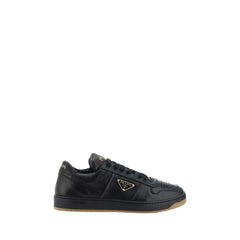 Prada Black Calf Leather Bos Taurus Low Top Sneakers