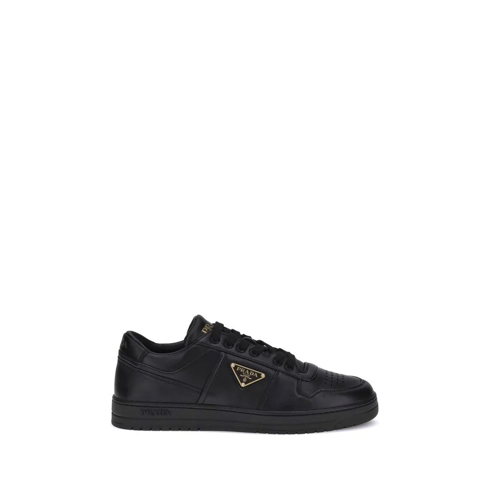 Sneakersy Prada, czarna skóra cielęca Bos Taurus, niska konstrukcja