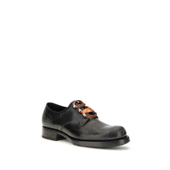Prada Black Calf Leather Bos Taurus Oxfords And Derbies