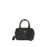 Sac bandoulière en cuir de veau noir Prada