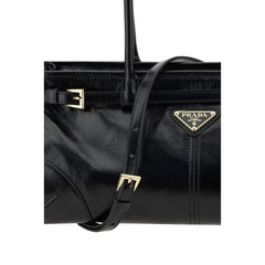 Prada Black Calf Leather Bos Taurus Shoulder Bag