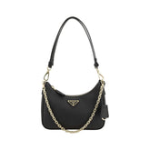 Prada Black Calf Leather Bos Taurus Shoulder Bag