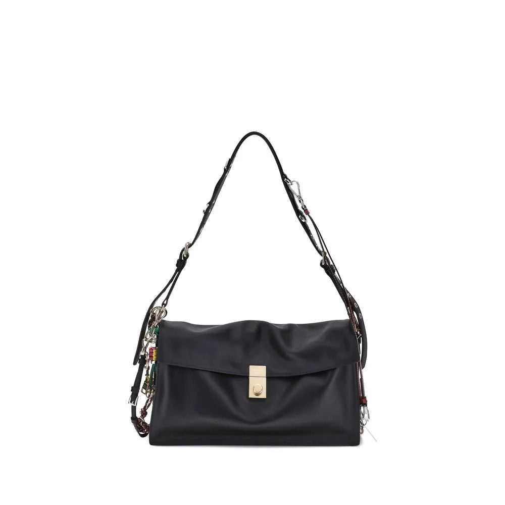 Prada Black Calf Leather Bos Taurus Shoulder Bag - Shoulder Bags
