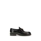 Prada Black Calf Leather Bos Taurus Slip-On Loafers