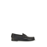 Prada Black Calf Leather Bos Taurus Slip-On Loafers